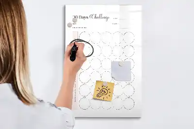Pizarra magnética borrable de cristal diseño para reto de 30 días