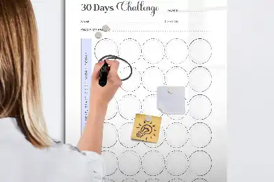 Pizarra magnética decorativa con rotulador planificador mensual de 30 días