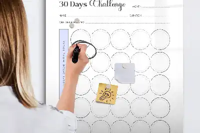 Pizarra magnética decorativa con rotulador planificador mensual de 30 días