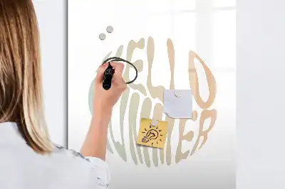 Pizarra magnética decorativa con rotulador con diseño de texto Hola verano