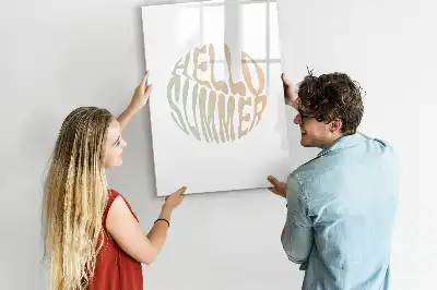 Pizarra magnética decorativa con rotulador con diseño de texto Hola verano