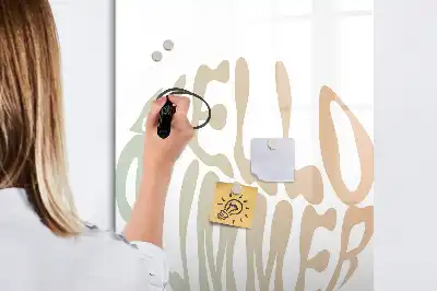 Pizarra magnética decorativa con rotulador con diseño de texto Hola verano