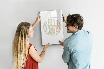 Pizarra magnética decorativa con rotulador con diseño de texto Hola verano