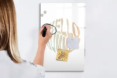 Pizarra magnética decorativa con rotulador con diseño de texto Hola verano