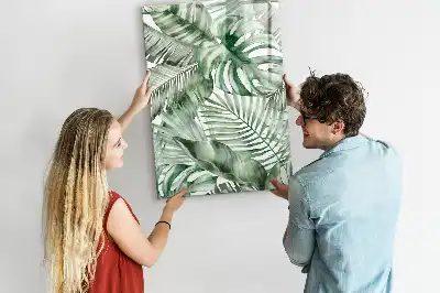 Pizarra magnética decorativa diseño hojas en acuarela con rotulador