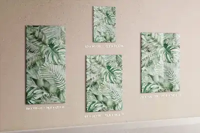 Pizarra magnética decorativa diseño hojas en acuarela con rotulador