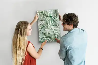 Pizarra magnética decorativa diseño hojas en acuarela con rotulador