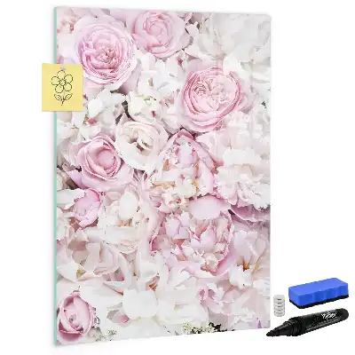 Pizarra magnética de cristal borrable modelo Rosas