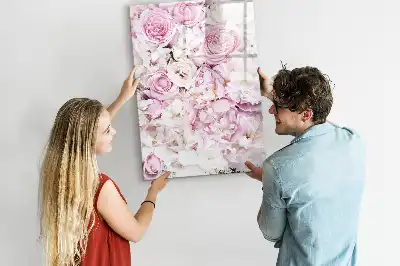 Pizarra magnética de cristal borrable modelo Rosas