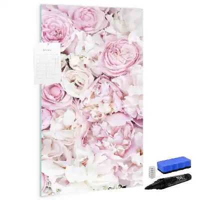Pizarra magnética de cristal borrable modelo Rosas