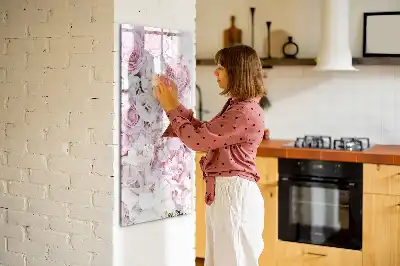 Pizarra magnética de cristal borrable modelo Rosas