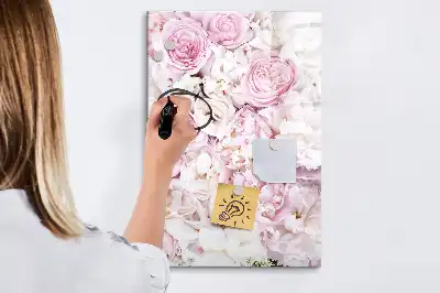 Pizarra magnética de cristal borrable modelo Rosas