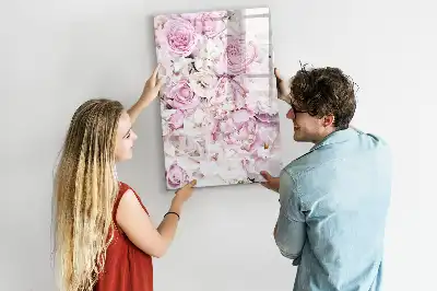 Pizarra magnética de cristal borrable modelo Rosas