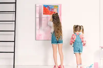 Pizarra magnética borrable de cristal diseño con plumas delicadas
