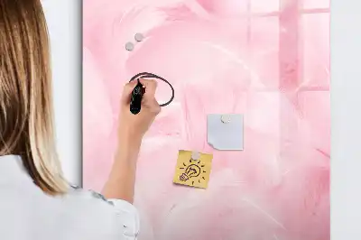 Pizarra magnética borrable de cristal diseño con plumas delicadas