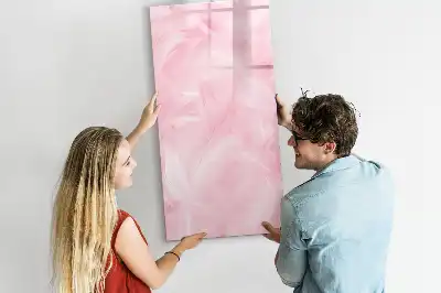 Pizarra magnética borrable de cristal diseño con plumas delicadas