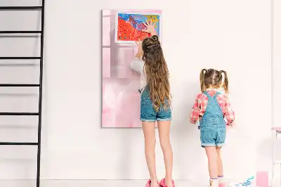 Pizarra magnética borrable de cristal diseño con plumas delicadas