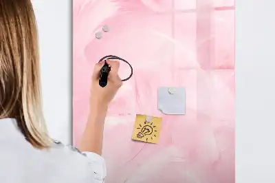 Pizarra magnética borrable de cristal diseño con plumas delicadas