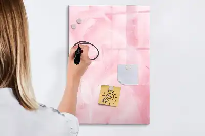Pizarra magnética borrable de cristal diseño con plumas delicadas