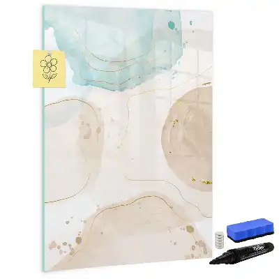 Pizarra magnética decorativa con rotulador diseño de manchas pastel