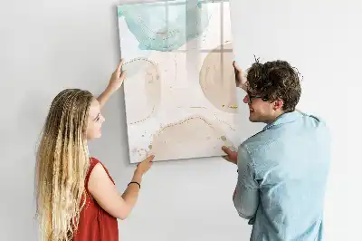 Pizarra magnética decorativa con rotulador diseño de manchas pastel