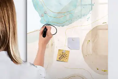 Pizarra magnética decorativa con rotulador diseño de manchas pastel