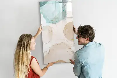 Pizarra magnética decorativa con rotulador diseño de manchas pastel