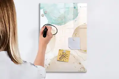 Pizarra magnética decorativa con rotulador diseño de manchas pastel