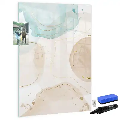 Pizarra magnética decorativa con rotulador diseño de manchas pastel