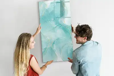 Pizarra magnética de cristal borrable diseño con abstracción de mármol