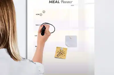 Planificador de comidas de cristal con pizarra magnética borrable