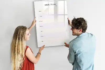 Planificador de comidas de cristal con pizarra magnética borrable