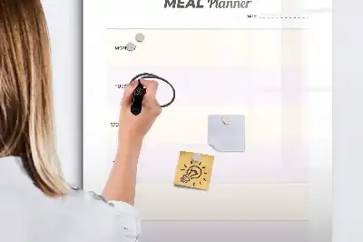 Planificador de comidas de cristal con pizarra magnética borrable