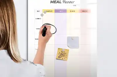 Planificador de comidas de cristal con pizarra magnética borrable