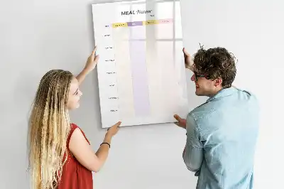 Planificador de comidas de cristal con pizarra magnética borrable