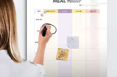 Planificador de comidas de cristal con pizarra magnética borrable
