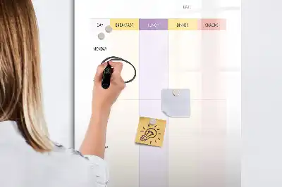Planificador de comidas de cristal con pizarra magnética borrable