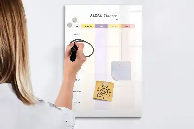Planificador de comidas de cristal con pizarra magnética borrable