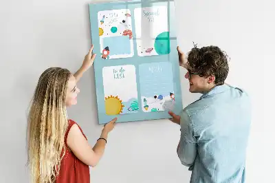 Pizarra magnética decorativa con rotulador planificador galáctico