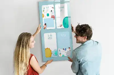 Pizarra magnética decorativa con rotulador planificador galáctico
