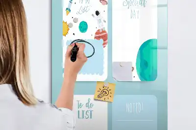 Pizarra magnética decorativa con rotulador planificador galáctico