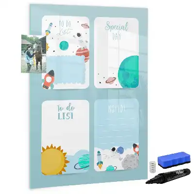 Pizarra magnética decorativa con rotulador planificador galáctico
