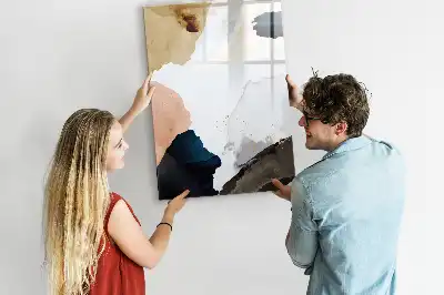 Pizarra magnética decorativa diseño con abstracción en acuarela y rotulador incluido