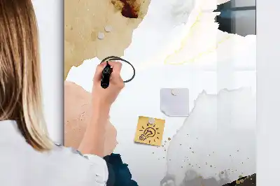 Pizarra magnética decorativa diseño con abstracción en acuarela y rotulador incluido