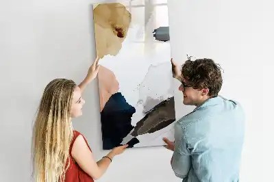 Pizarra magnética decorativa diseño con abstracción en acuarela y rotulador incluido