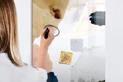 Pizarra magnética decorativa diseño con abstracción en acuarela y rotulador incluido