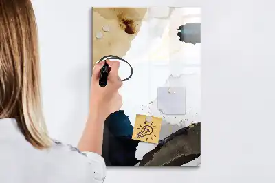 Pizarra magnética decorativa diseño con abstracción en acuarela y rotulador incluido