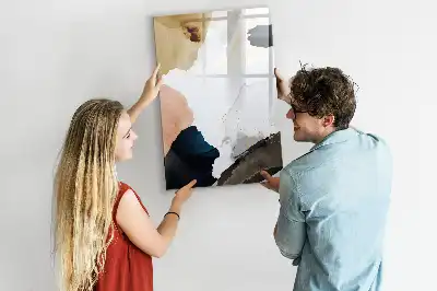 Pizarra magnética decorativa diseño con abstracción en acuarela y rotulador incluido