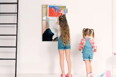 Pizarra magnética decorativa diseño con abstracción en acuarela y rotulador incluido