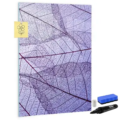 Pizarra magnética de cristal borrable con diseño de textura de hoja